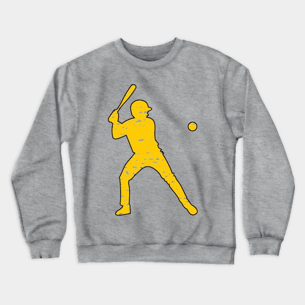 doodle baseball player silhouette Crewneck Sweatshirt by bloomroge